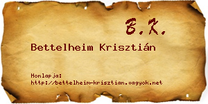 Bettelheim Krisztián névjegykártya